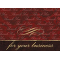 Red Thank You For Your Business Everyday Blank Note Card (3 1/2"x5")